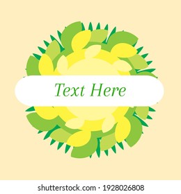 signo abstracto de naturaleza con espacio de texto en verde y amarillo