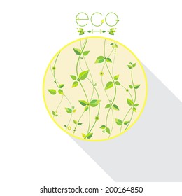 Nature abstract symbol, eco letter, vector, vector