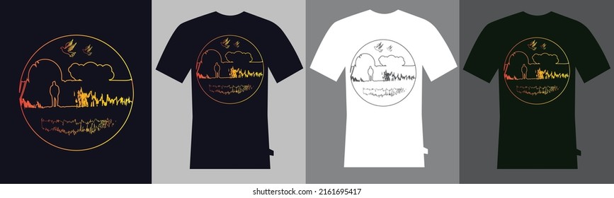 
Nature and abstract T-Shirt Design For Print