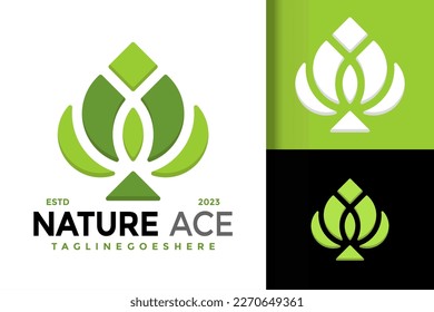 Nature Ace Spade Leaf Logo Vektorsymbol