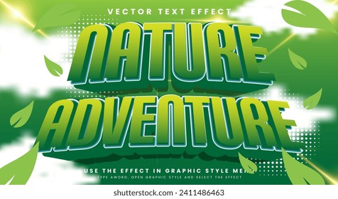 Nature Adventure 3d editable text effect Template with Natural Background