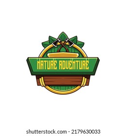 Nature Adventure Emblem Vector Logo.