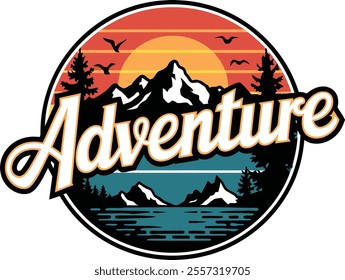 Nature and adventure  typography t shirt design