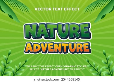 nature adventure vector text effect fully editable
