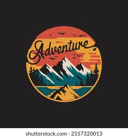 Nature and adventurer  typography t shirt design