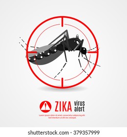 Nature, Aedes Aegypti mosquitoes with stilt target. sights signal. Ideal for informational and institutional related sanitation and care - stock vector	 