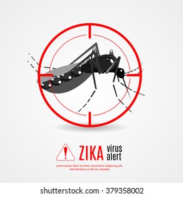 Nature, Aedes Aegypti mosquitoes with stilt target. sights signal. Ideal for informational and institutional related sanitation and care - stock vector	 