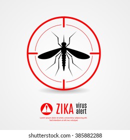 Nature, Aedes Aegypti mosquitoes with stilt target. sights signal. Ideal for informational and institutional related sanitation and care - stock vector	