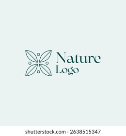 Nature aesthetic cosmetics logo template business, natural branding design vector, beauty boutique logo design illustration