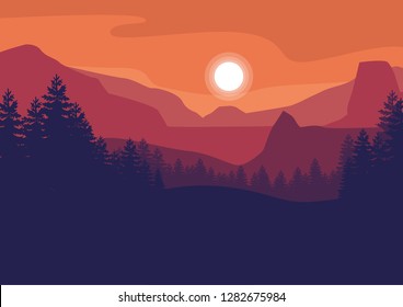 Nature Afternoon. Nature Flat Design.
Abstract Vector Illustration eps. 10