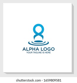 nature alpha logo template design vector, nature elements logo vector