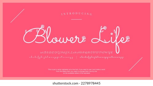 Nature alphabet font. Typography style fonts for fashion, retail, feminine, beauty care, jewelry logo design