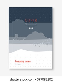Nature annual report cover design. book, brochure template with sample text. vector stock.