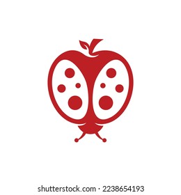 Nature Apple Ladybug Logo Design