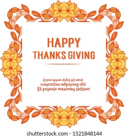 Nature autumn flower frames, element on a white background, for ornate of card thanksgiving. Vector