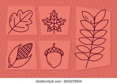 nature autumn icon set design