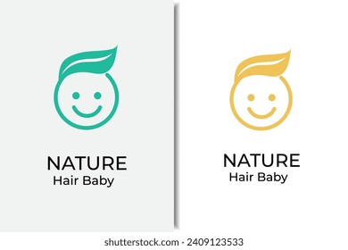 Nature  baby care logo, icon, illustration template design for baby hair cosmetic, baby care product and shop