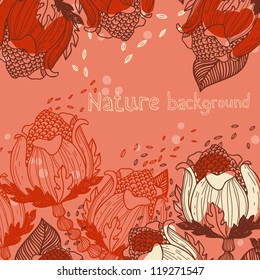 Naturhintergrund mit abstrakten Blumen