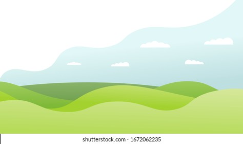 Nature background. Banner, card or landing page template. Vector illustration in flat style.