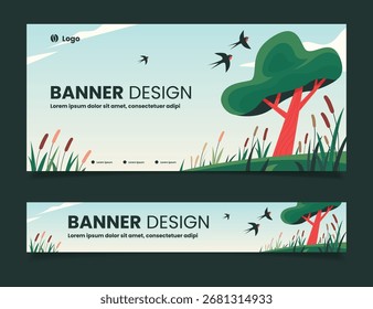 nature background banner design template