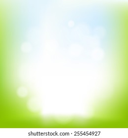Nature Background With Bokeh With Gradient Mesh, Vector Illustration