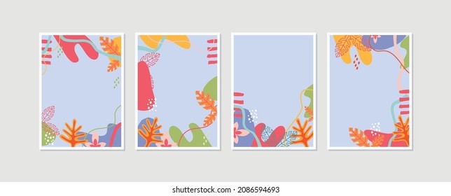 Antecedentes naturales. Arte mural botánico. Ilustración vectorial. Diseño y símbolo de forma orgánica.