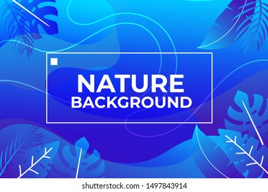 Nature Background with color gradient blue. Template ready for use in social media banner, poster, email, newsletter, ad, leaflet, placard, brochure, flyer, web sticker.
