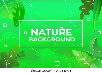 Nature Background with color gradient green . Template ready for use in social media banner, poster, email, newsletter, leaflet, placard, brochure, flyer, web sticker.
