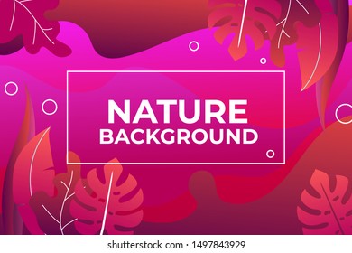Nature Background with color gradient purple . Template ready for use in social media banner, poster, email, newsletter, ad, leaflet, placard, brochure, flyer, web sticker.