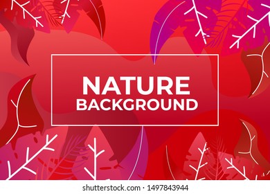 Nature Background with color gradient red . Template ready for use in social media banner, poster, email, newsletter, ad, leaflet, placard, brochure, flyer, web sticker.
