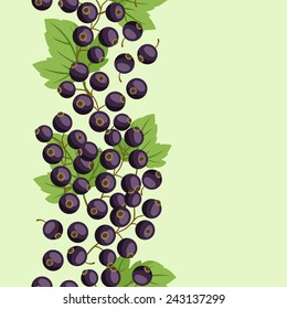 Nature background design with stylized fresh black currants.