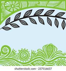 Nature background with floral pattern design element vector illustration