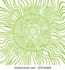Nature background with floral pattern design element vector illustration