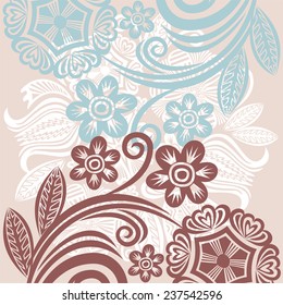 Nature background with floral pattern design element vector illustration