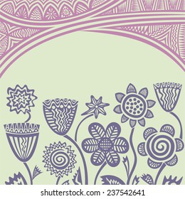 Nature background with floral pattern design element vector illustration