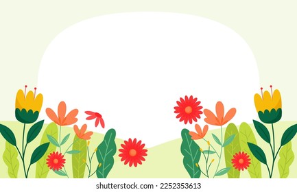Fondo natural con flores en el espacio de copia
