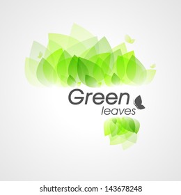 Nature background with fresh eco green leaves.