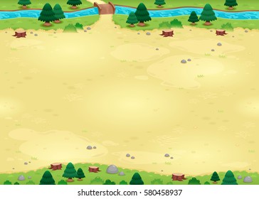 Fondo natural para juegos con lados interminables, se repiten a la perfección para la animación. Ilustración del vector