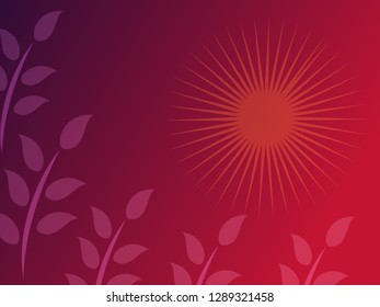 nature background with gradient color and sunlight vector illustration, banner, print, fabric, monitor, screen