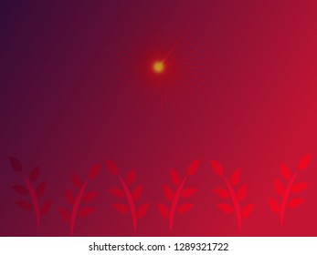 nature background with gradient color and sunlight vector illustration, banner, print, fabric, monitor, screen