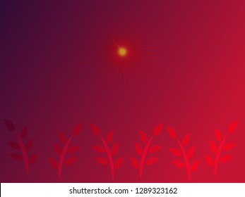 nature background with gradient color and sunlight vector illustration, banner, print, fabric, monitor, screen