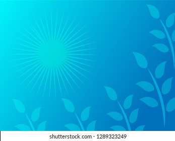 nature background with gradient color and sunlight vector illustration, banner, print, fabric, monitor, screen