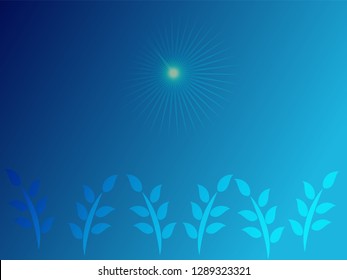nature background with gradient color and sunlight vector illustration, banner, print, fabric, monitor, screen