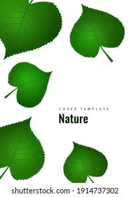 Nature background with green fresh leaves . Vector illustration.