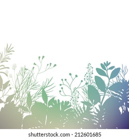 Nature background with green fresh leaves . Vector illustration.