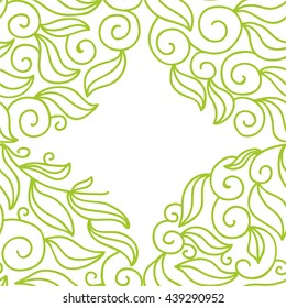 Nature background of green leaves. Vector illustration.