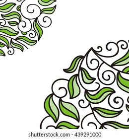 Nature background of green leaves. Vector illustration.