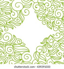 Nature background of green leaves. Vector illustration.