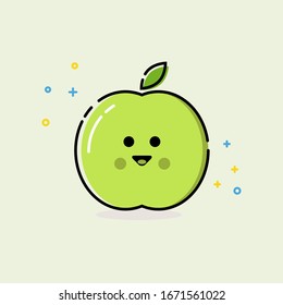 nature background isolated happy fruit symbol with cute smiling