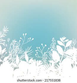 Nature background with leaves . Vector illustration.